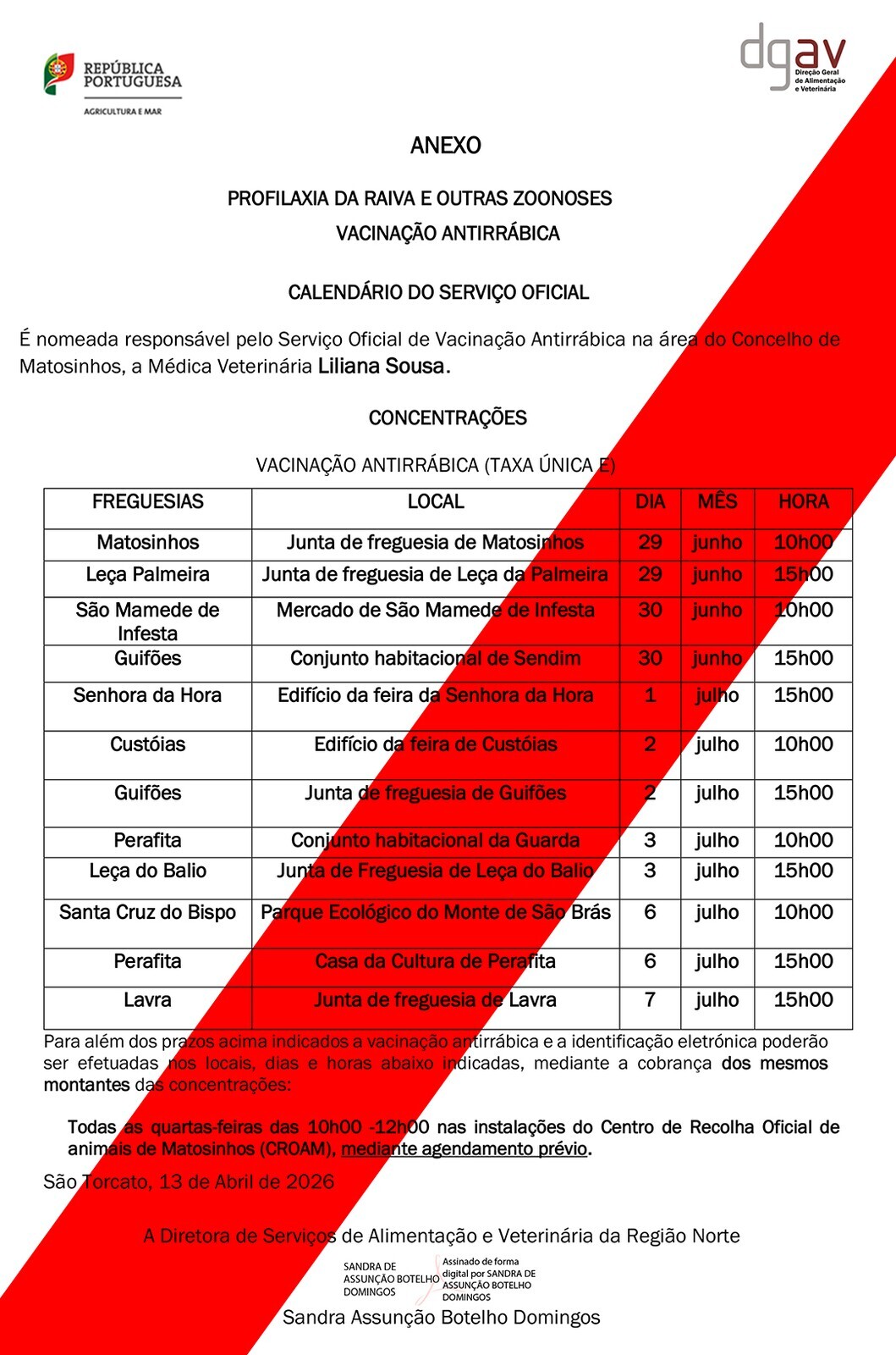 Calend&aacute;rio Vacina&ccedil;&atilde;o Antirr&aacute;bica 2026