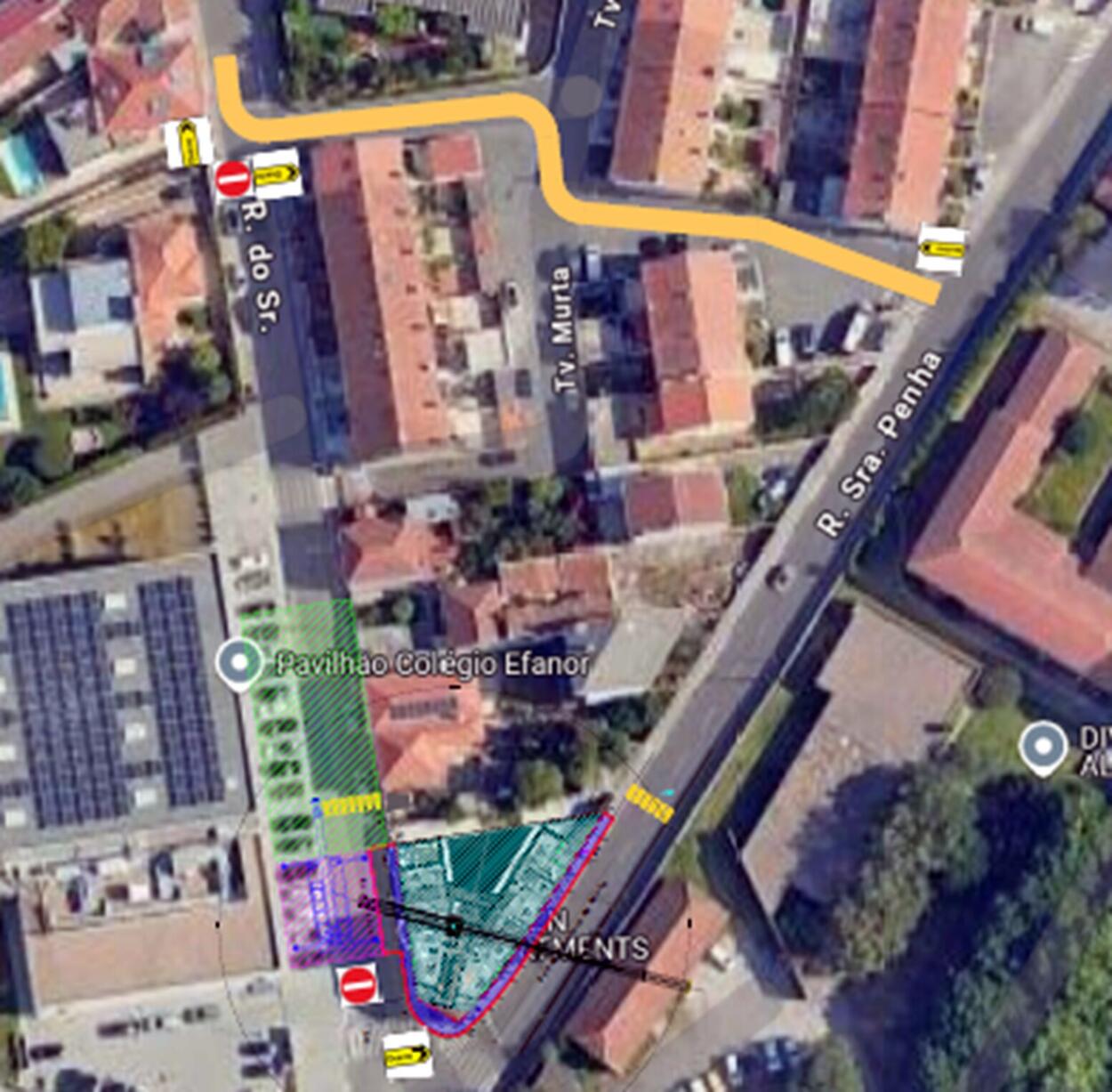 aviso Rua do Senhor