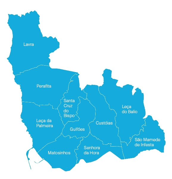 Mapa das Freguesias do Concelho de Matosinhos