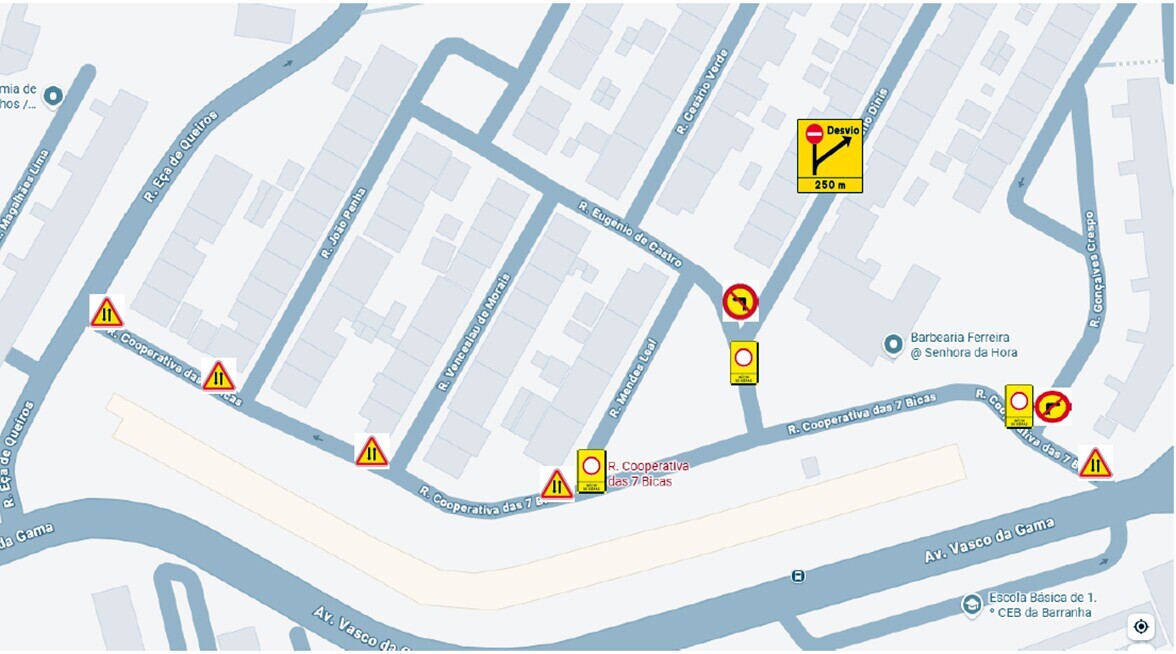 aviso rua Cooperativa das 7 bicas